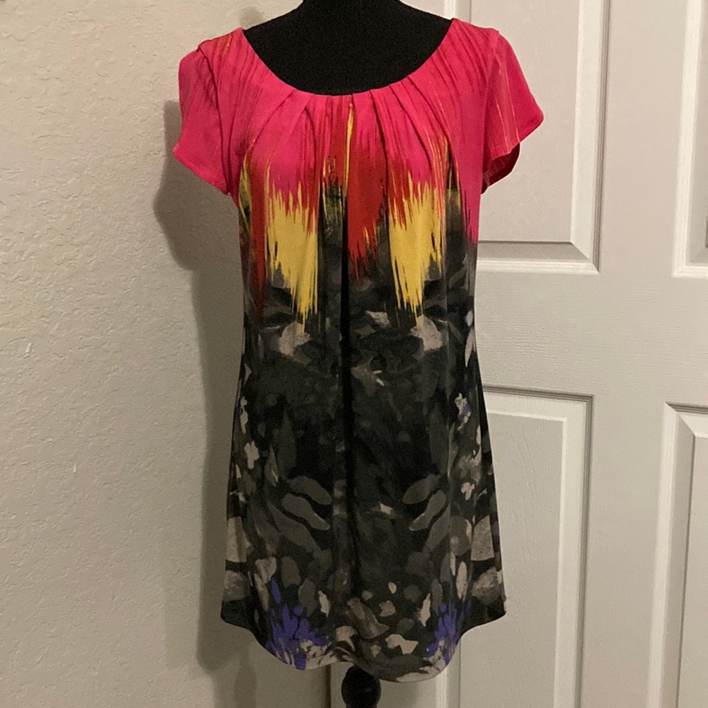Alfani petite floral long shirt/ mini dress size S
